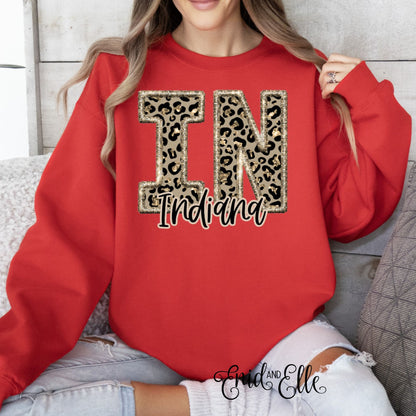 Indiana Faux Glitter Cheetah Sweatshirt