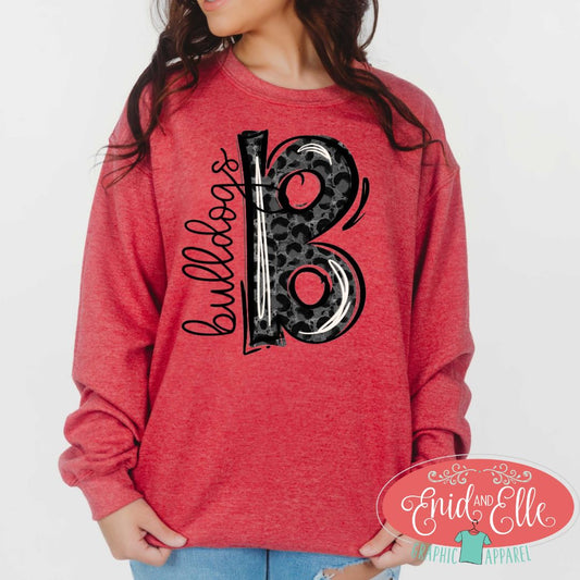 Bulldogs Black Leopard Sweatshirt