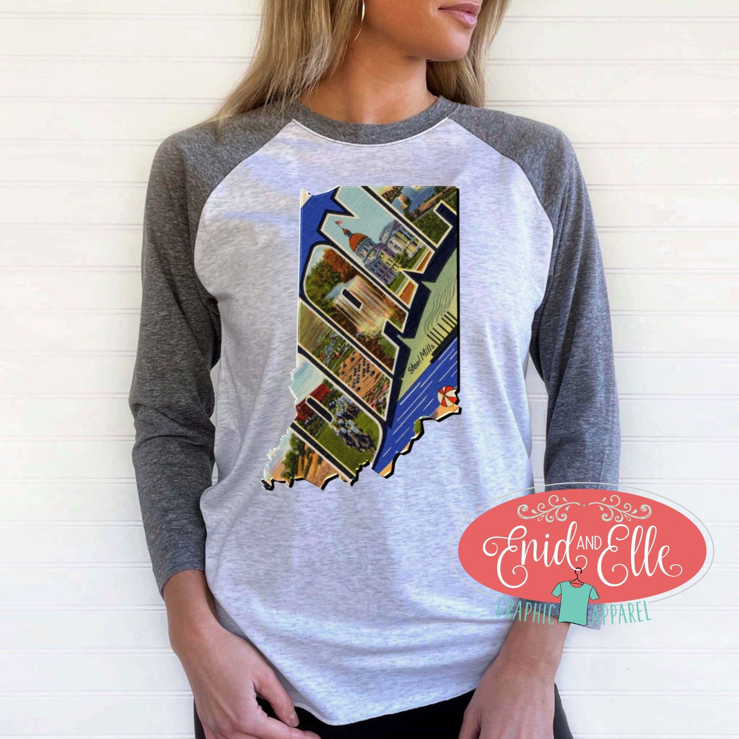 Indiana Postcard Raglan Shirt