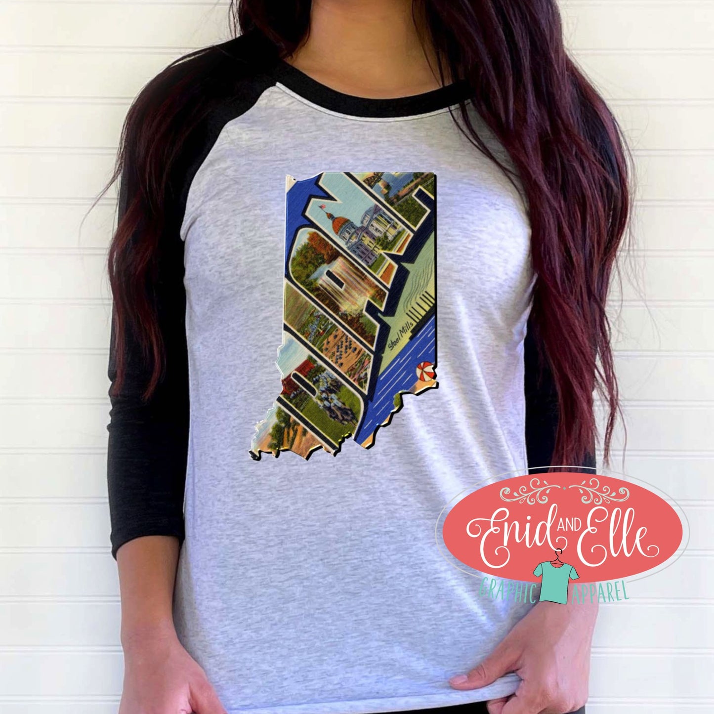 Indiana Postcard Raglan Shirt