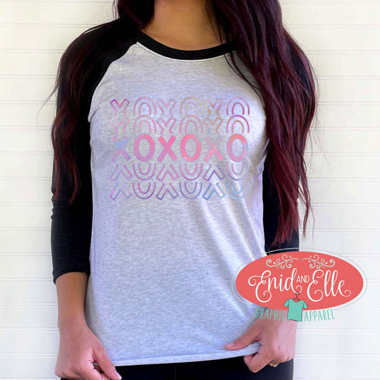 XOXO Valentine's Day Raglan Shirt