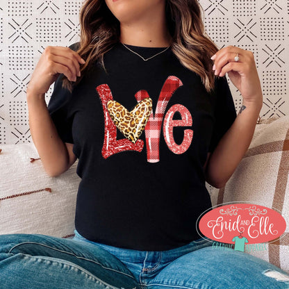 Love Leopard Heart  Valentine's Day T-shirt