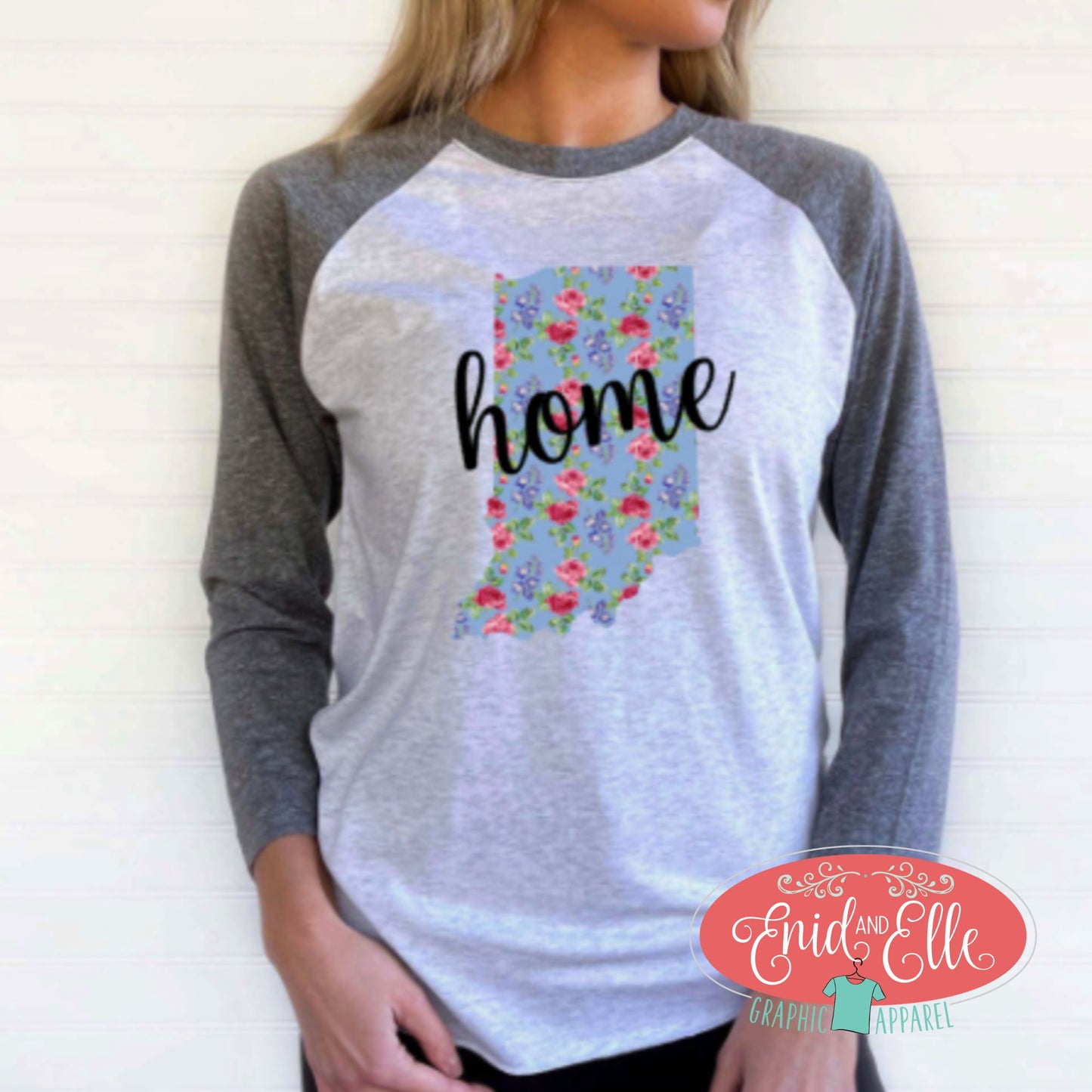 Indiana Floral Home Raglan Shirt