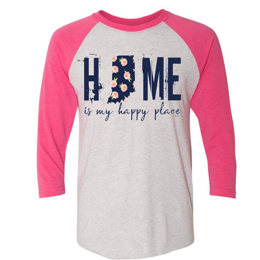 Home is my Happy Place Indiana Raglan Shirt - Enid & Elle