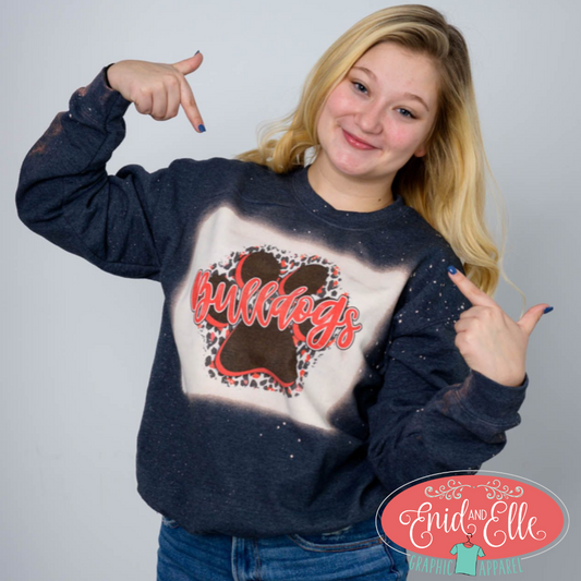Bulldogs Paw print Bleached Sweatshirt
