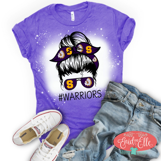 Scottsburg Warriors Messy Bun