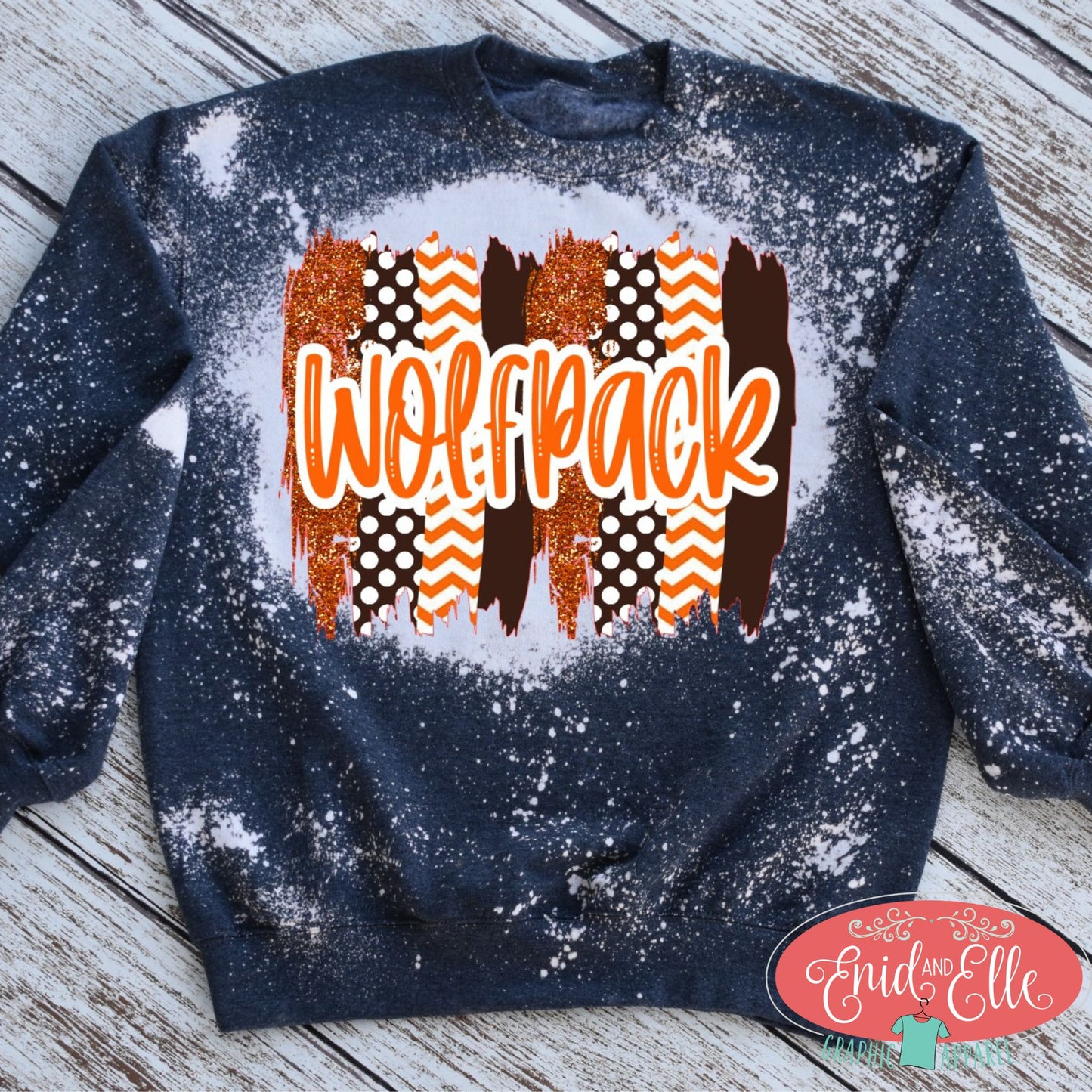 Wolfpack Brush Stroke Bleached Sweatshirt