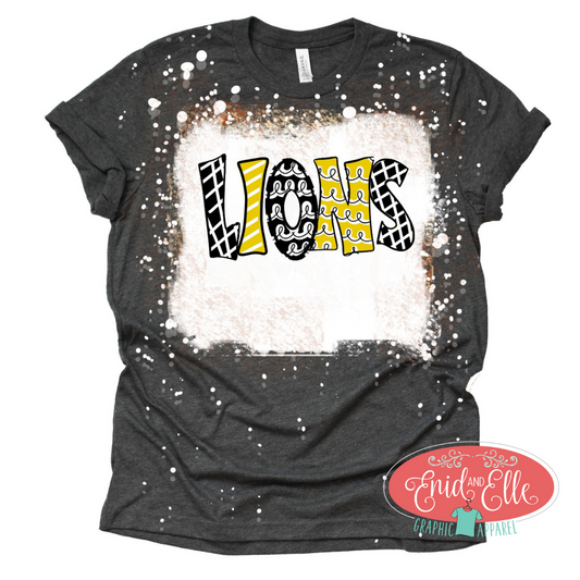 Lions Bleached Doodle Letter Shirt
