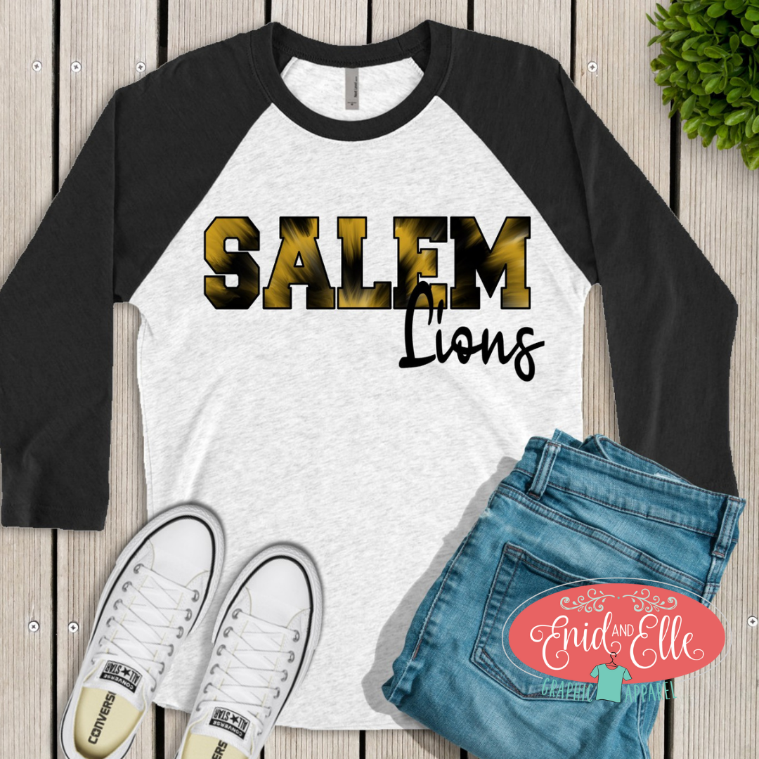 Salem Lions Tie Dye Raglan