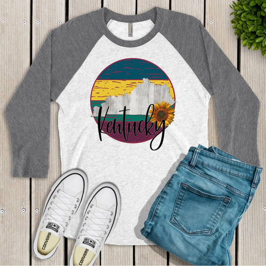 Kentucky Sunflower Raglan Shirt - Enid & Elle