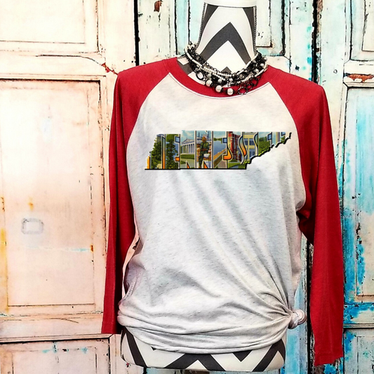 Tennessee Postcard Raglan Shirt - Enid & Elle