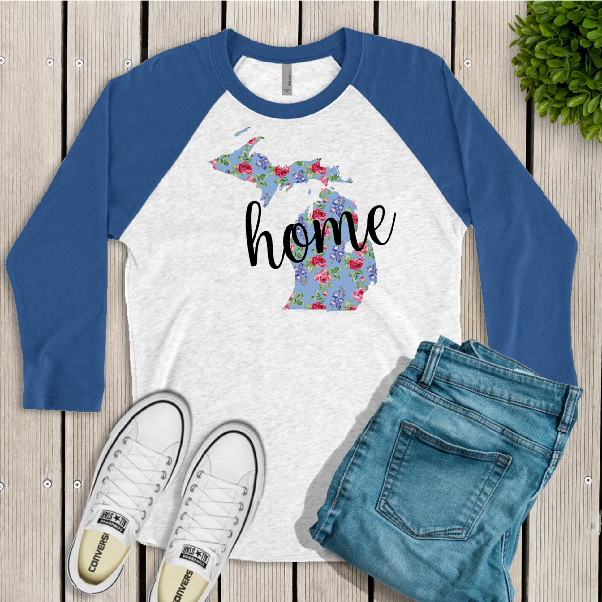 Michigan Home Raglan Shirt - Enid & Elle