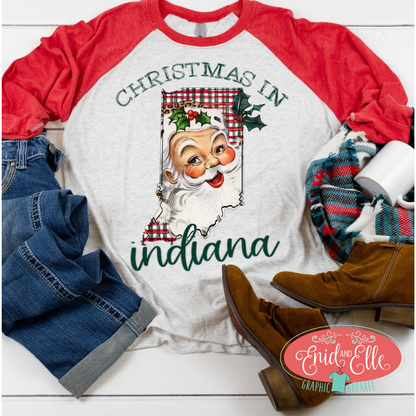 Christmas in Indiana Raglan Shirt