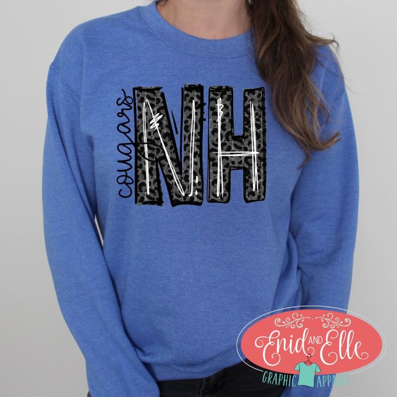 NH Cougar Black Leopard Sweatshirt