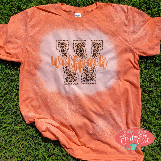 W Leopard  Print Bleached Shirt - Enid & Elle