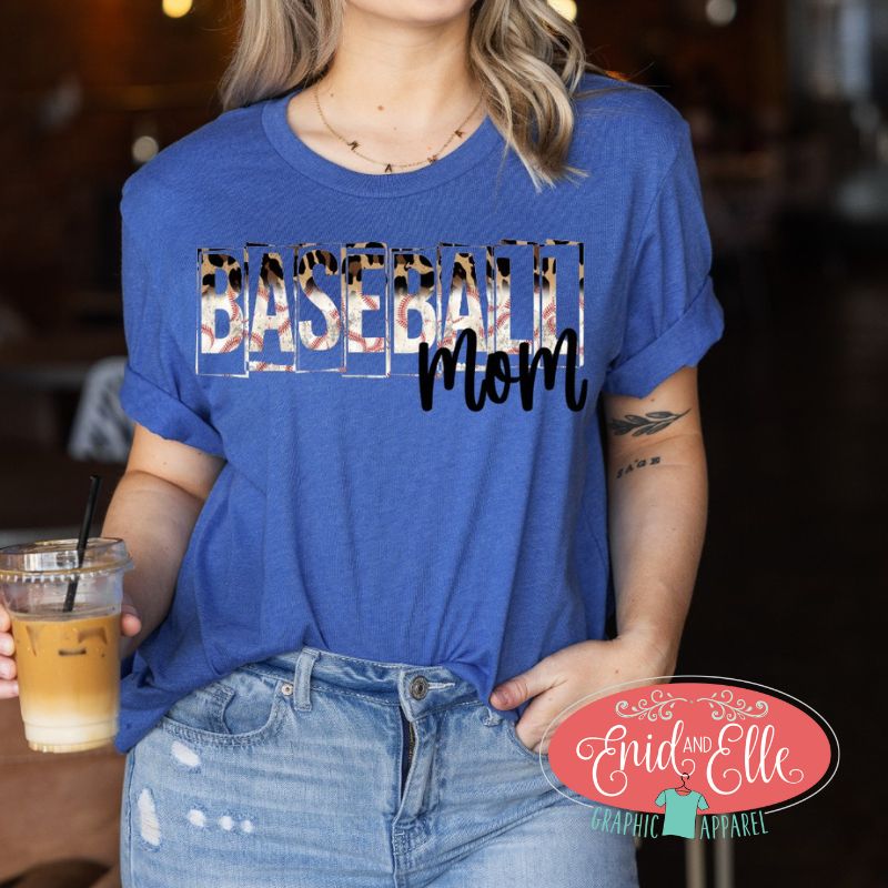 Baseball Mom Leopard Grunge Shirt