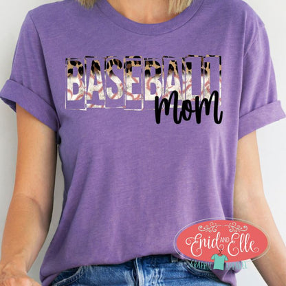 Baseball Mom Leopard Grunge Shirt