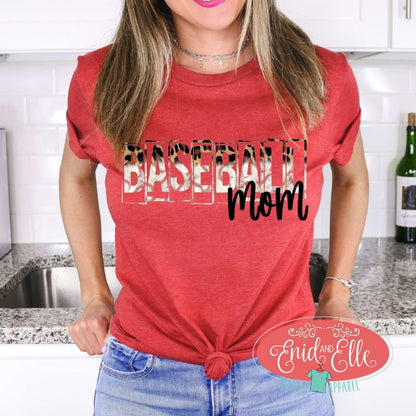 Baseball Mom Leopard Grunge Shirt