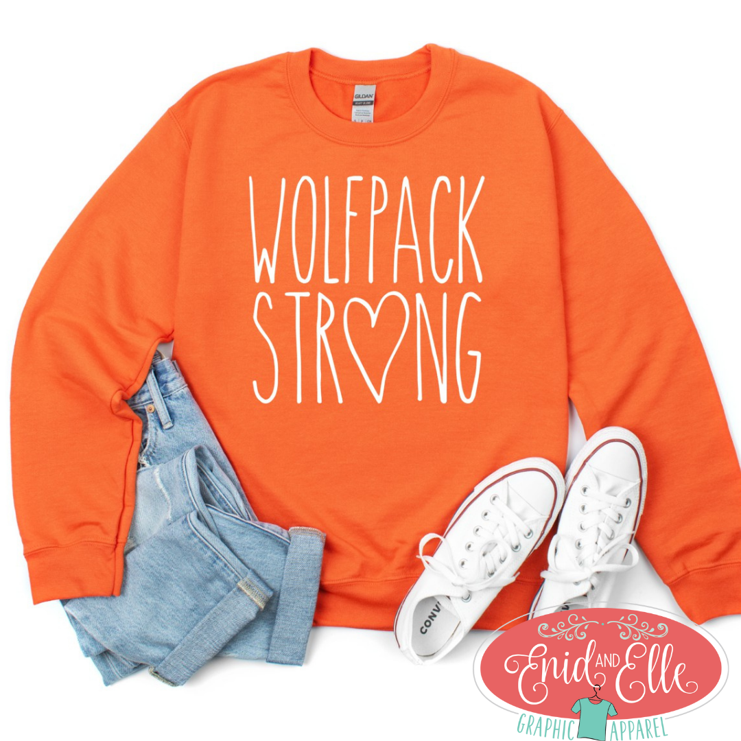 Wolfpack Strong Orange Sweatshirt Large