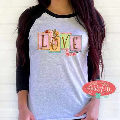 Vintage Love Valentine's Day Raglan Shirt