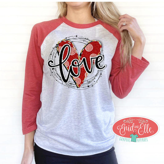 Love Valentine's Day Raglan Shirt