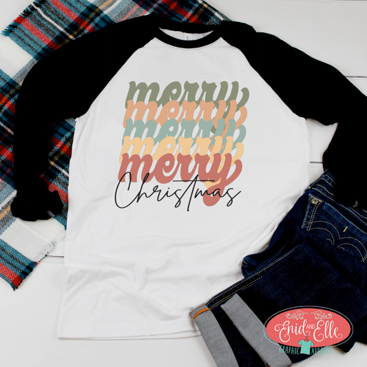 Merry Merry Merry Christmas Raglan Shirt